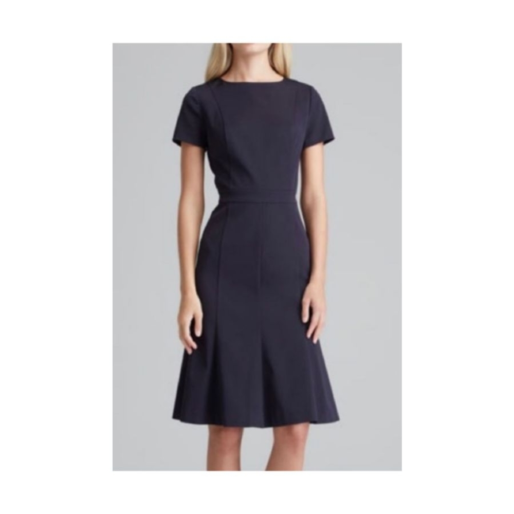 Tory Burch Navy Blue Midi Dress.